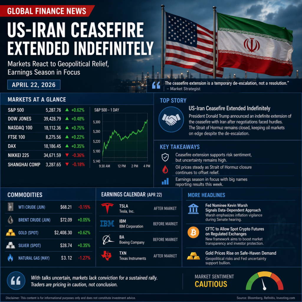 Global financial markets on April 22, 2026
