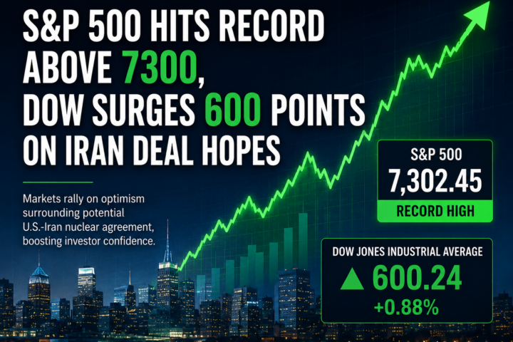 S&P 500 Hits Record Above 7300, Dow Surges 600 Points on Iran Deal Hopes
