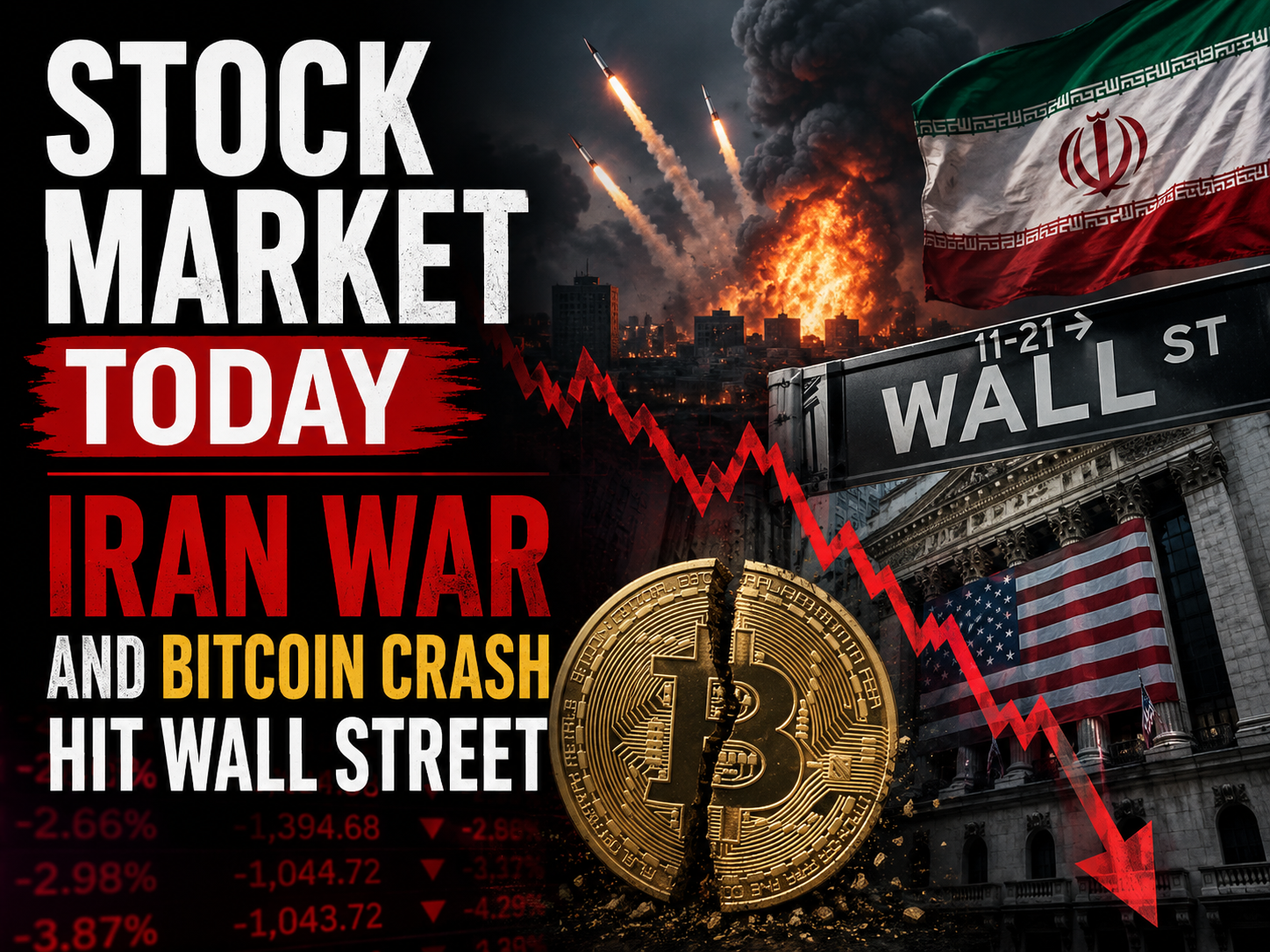 Stock Market Today — Iran War and Bitcoin Crash