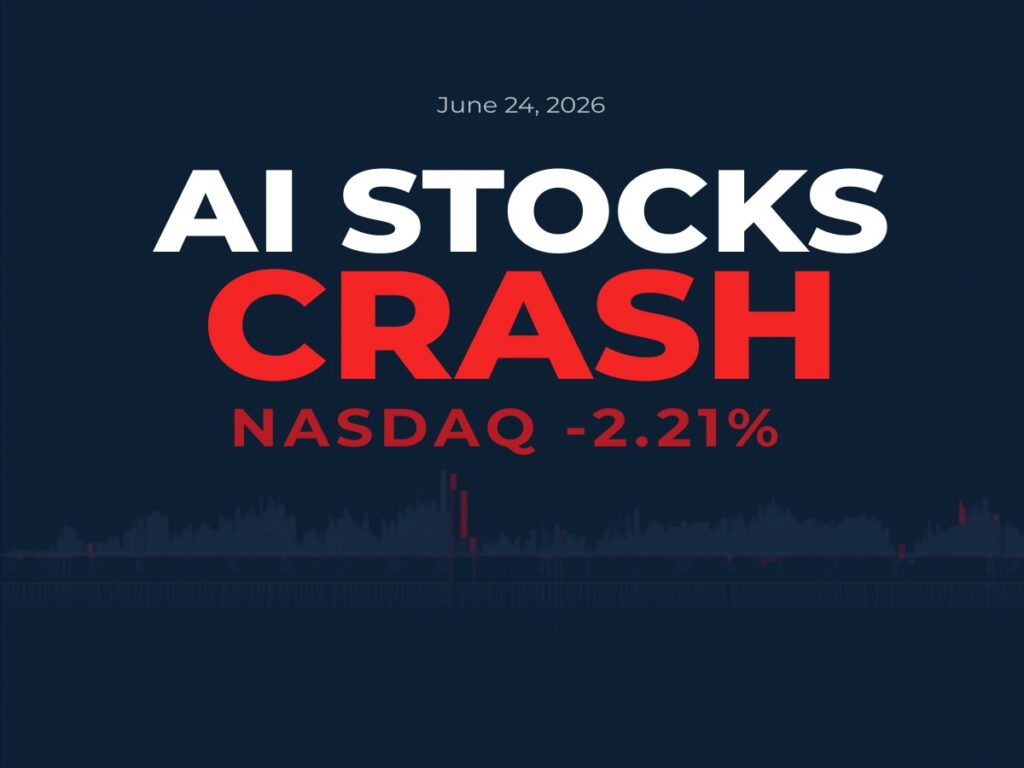 markets today June 24 2026 Nasdaq falls AI stocks crash selloff