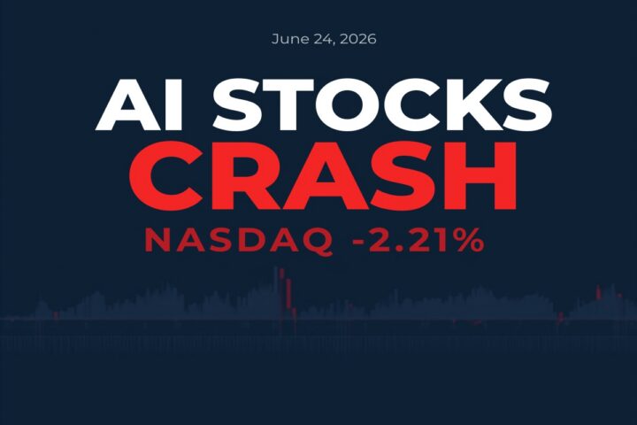 markets today June 24 2026 Nasdaq falls AI stocks crash selloff