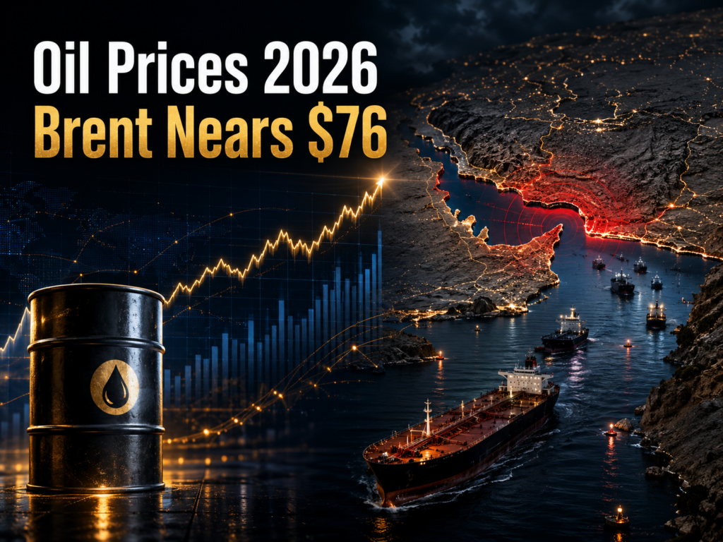 Oil Prices 2026: Brent Nears $76 as Hormuz Risk Persists
