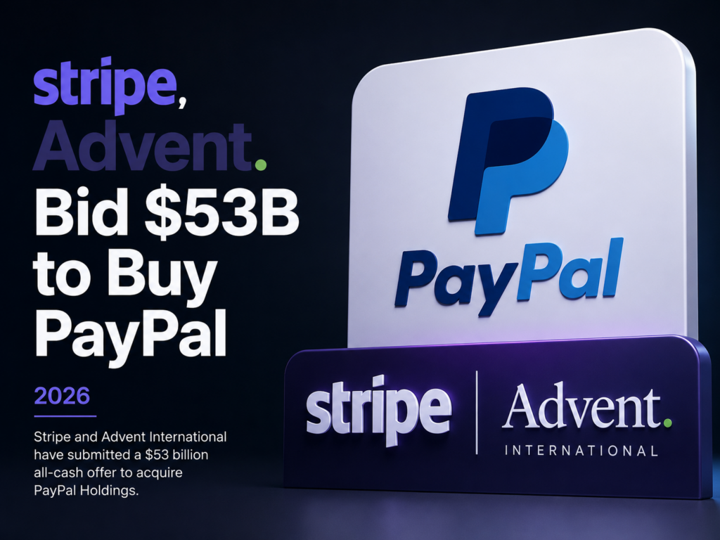 tripe, Advent Bid $53B to Buy PayPal