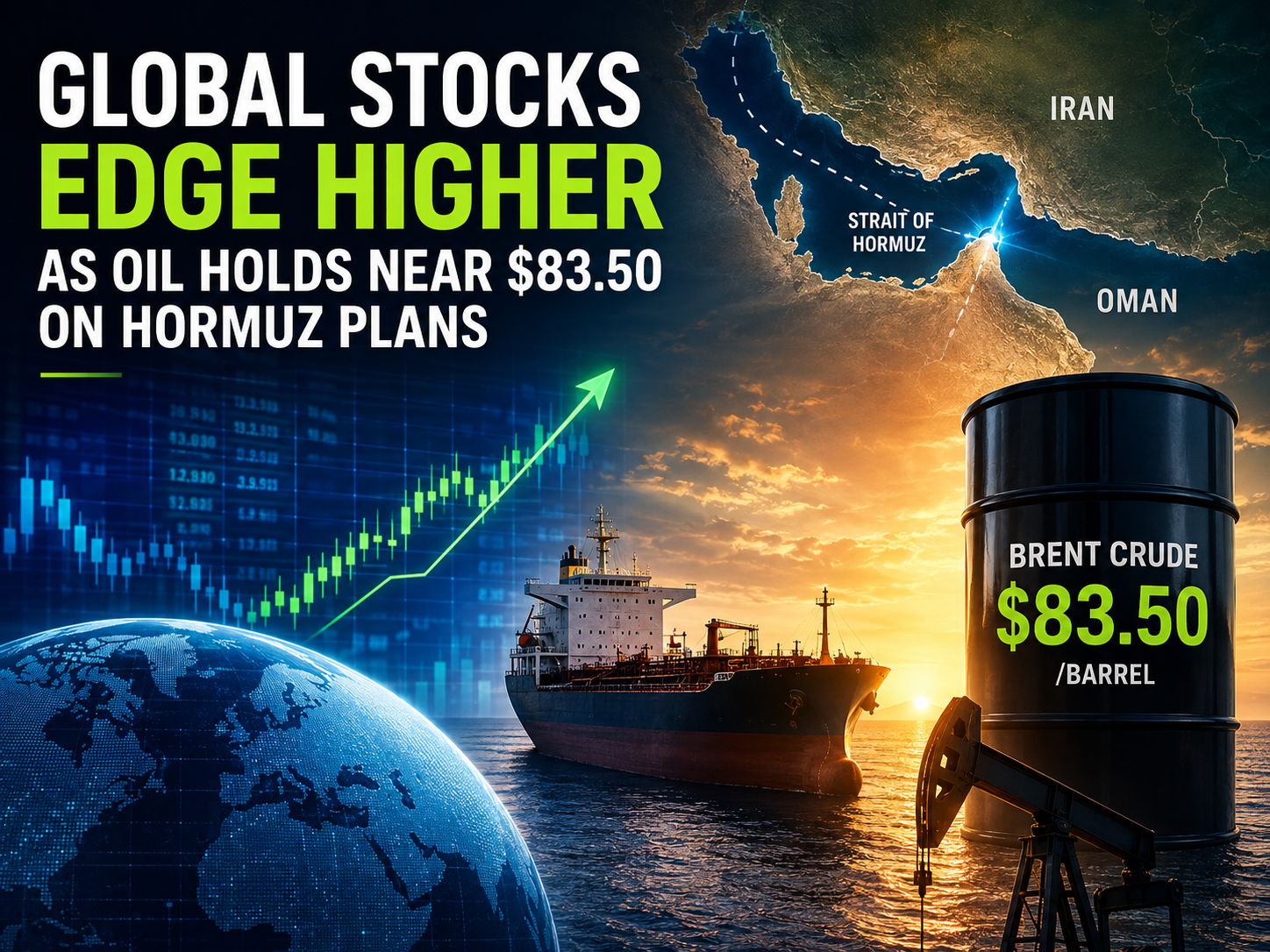 Global stocks edge higher as oil holds near $83.50